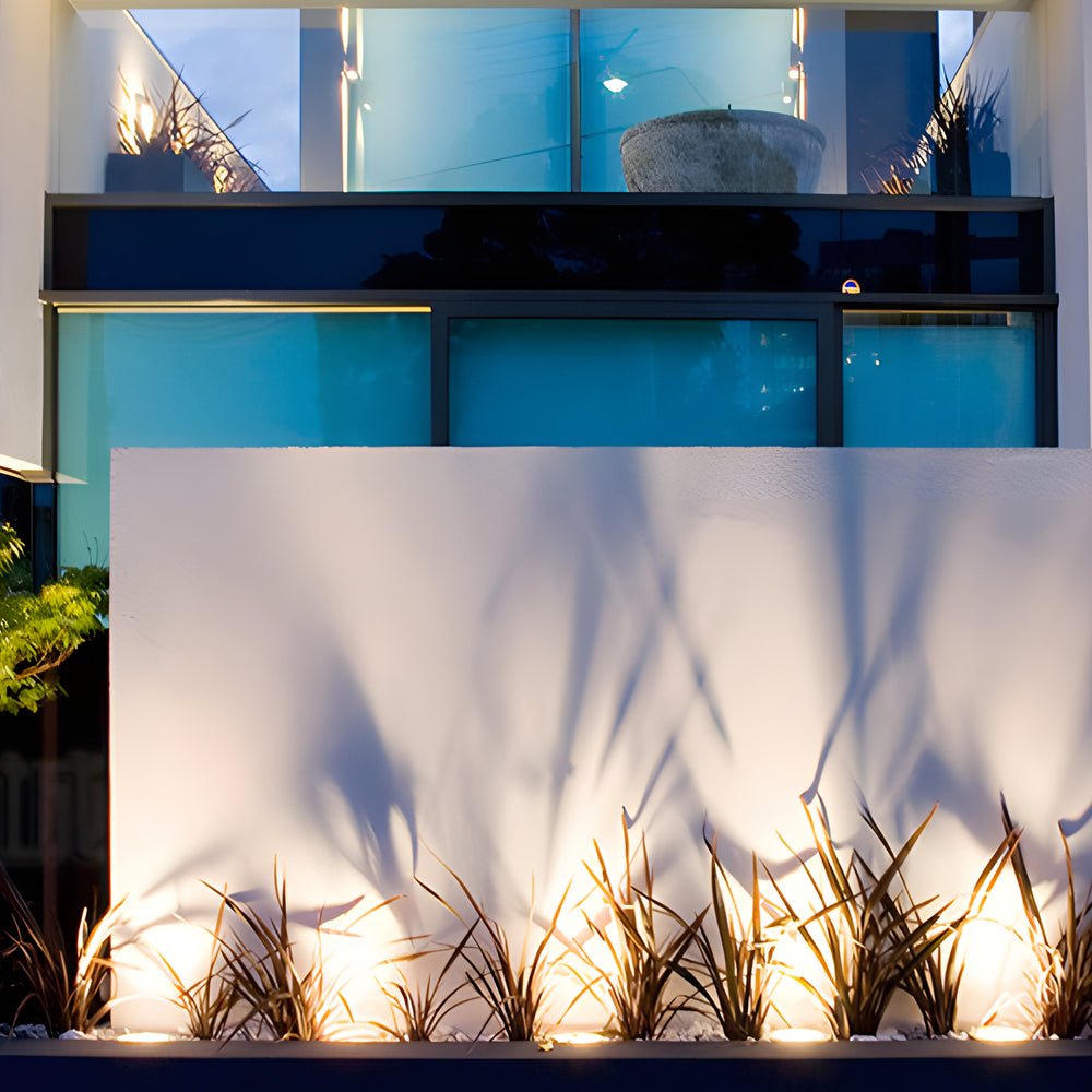 5-Light LED Square In-Ground Well Lights with Light Sensor for Pathway and Deck Lighting