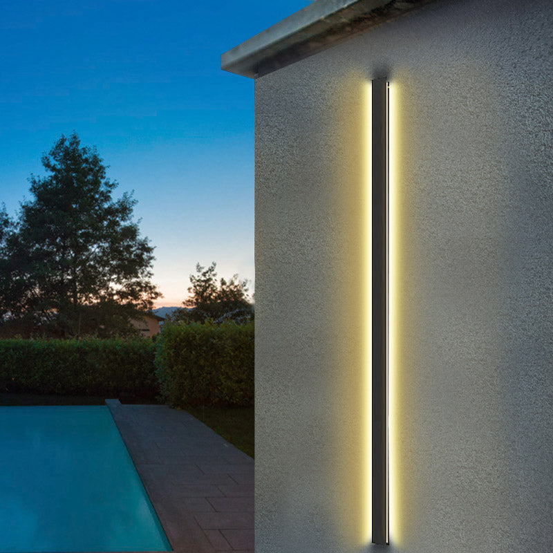 LED Linear Metal Waterproof Black Outdoor Wall Light
