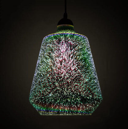 Modern 3D Stained Glass Fireworks Pendant Light - 1-Light Fixture Decor