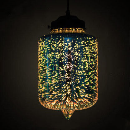 Modern 3D Stained Glass Fireworks Pendant Light - 1-Light Fixture Decor