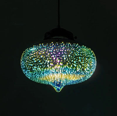 Modern 3D Stained Glass Fireworks Pendant Light - 1-Light Fixture Decor