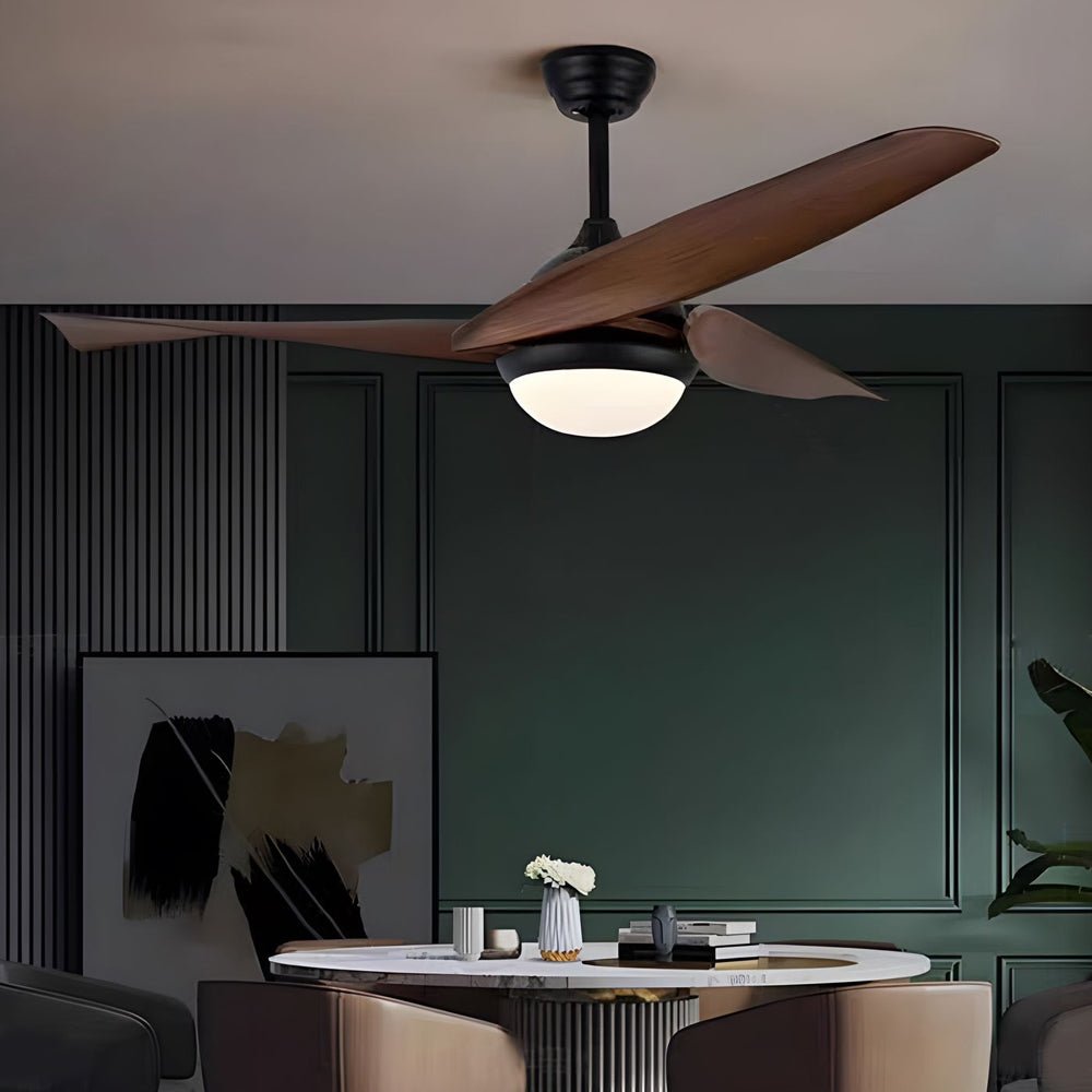 52-Inch 3-Blade LED Ceiling Fan with Light & Remote Control - 6-Speed Quiet Operation