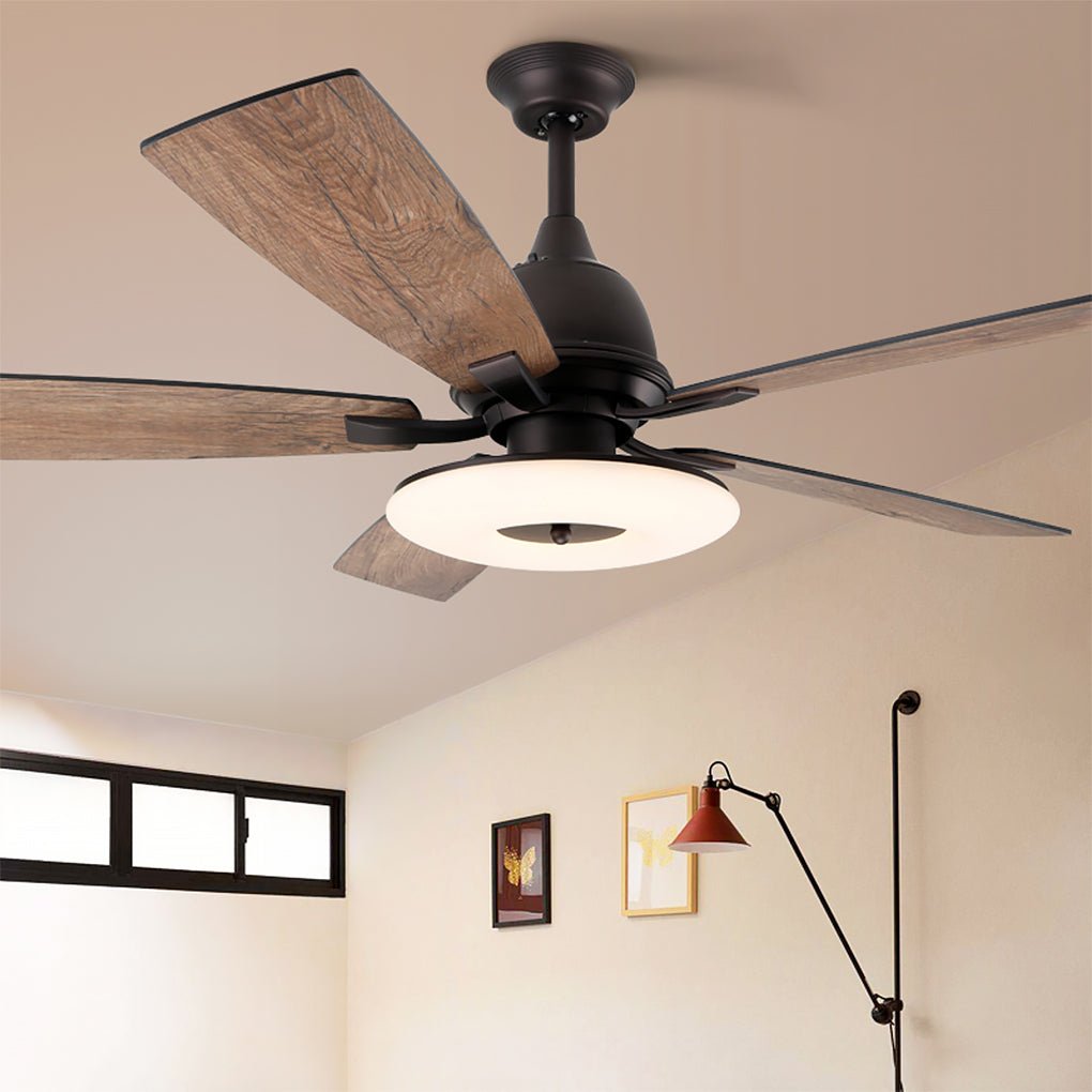 Nordic Retro 52 Inch Ceiling Fan Lamp with Remote Control Light Source
