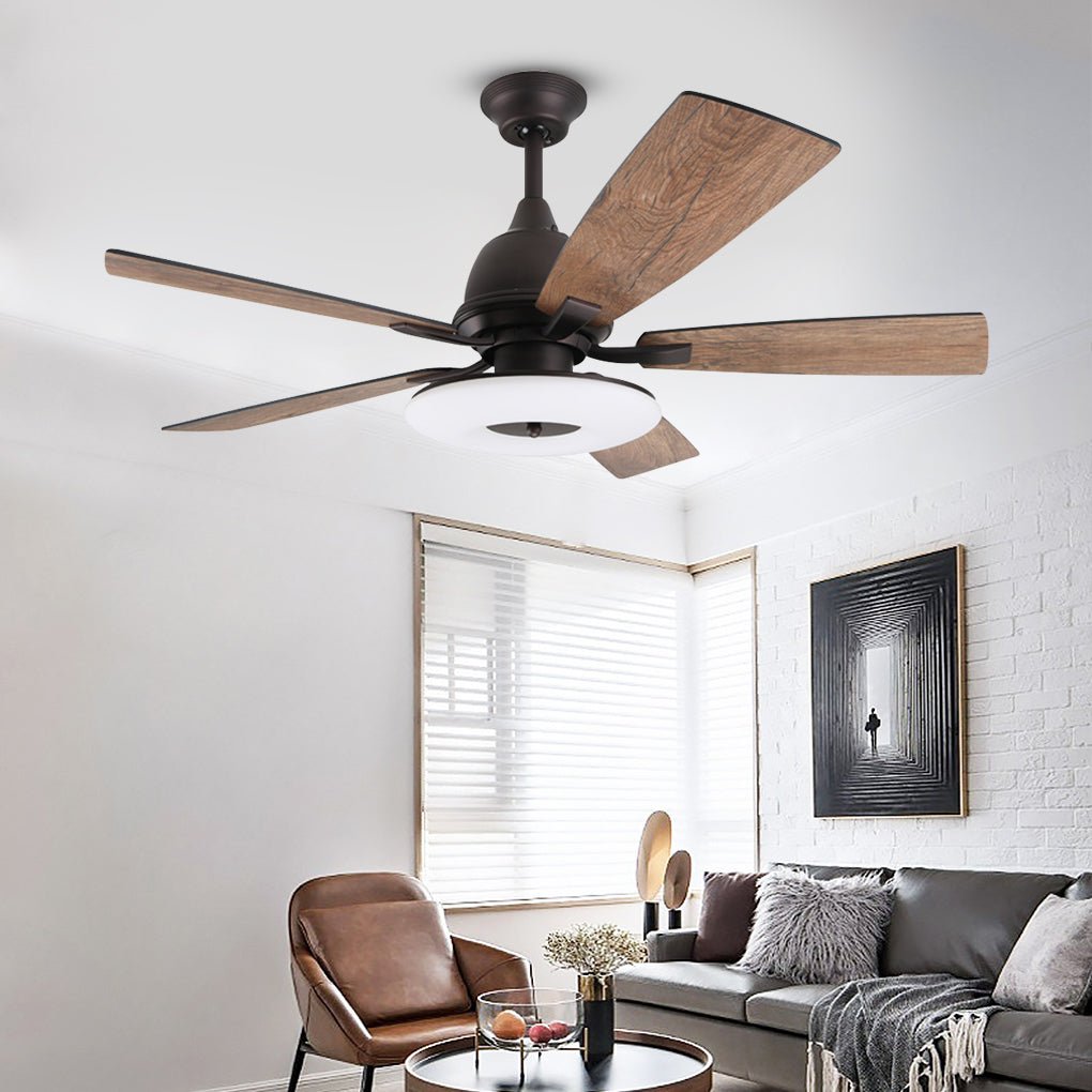 Nordic Retro 52 Inch Ceiling Fan Lamp with Remote Control Light Source