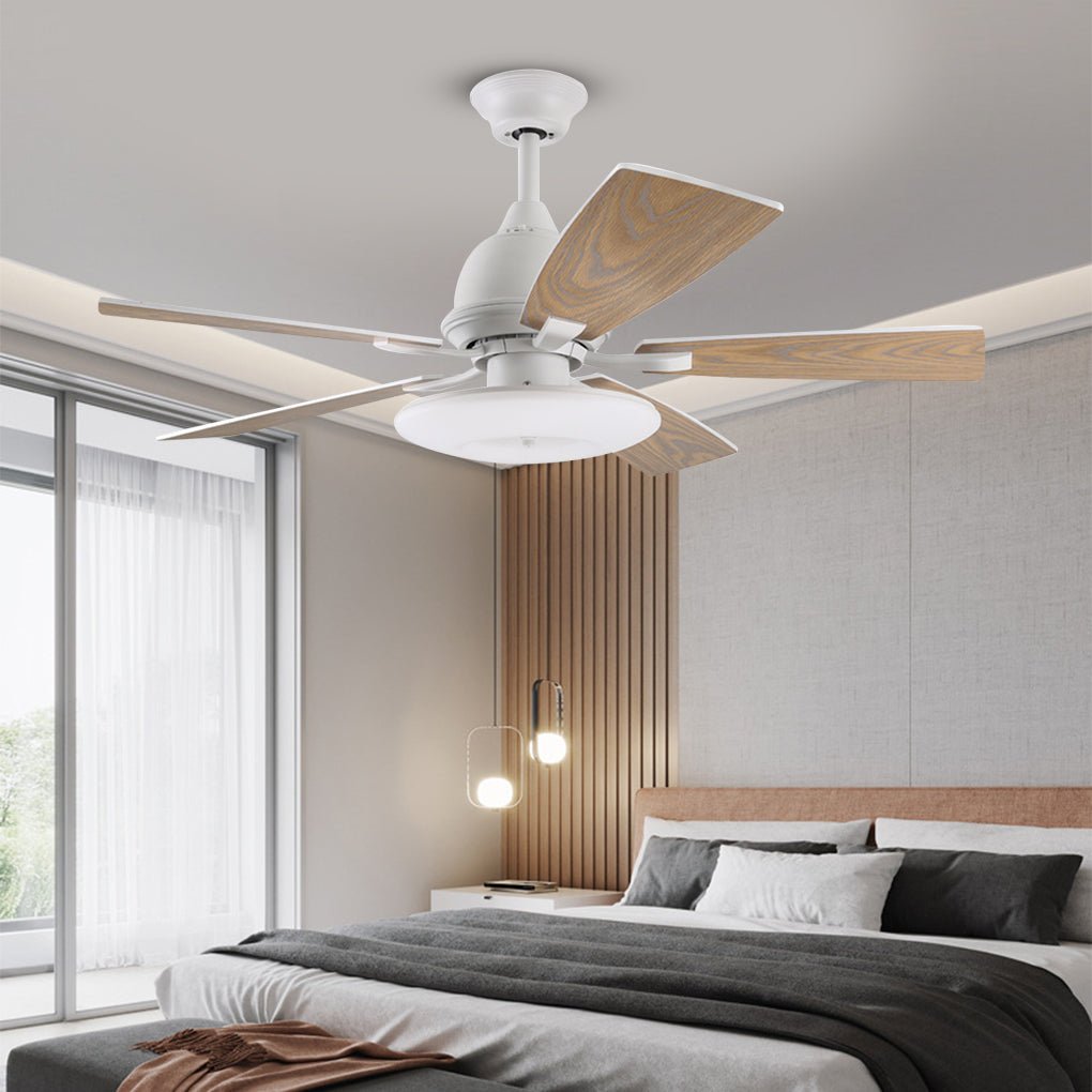 Nordic Retro 52 Inch Ceiling Fan Lamp with Remote Control Light Source