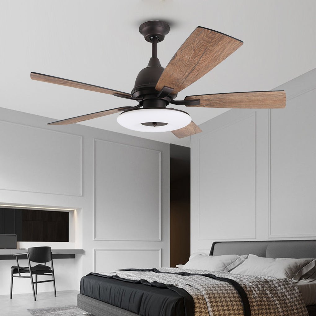 Nordic Retro 52 Inch Ceiling Fan Lamp with Remote Control Light Source