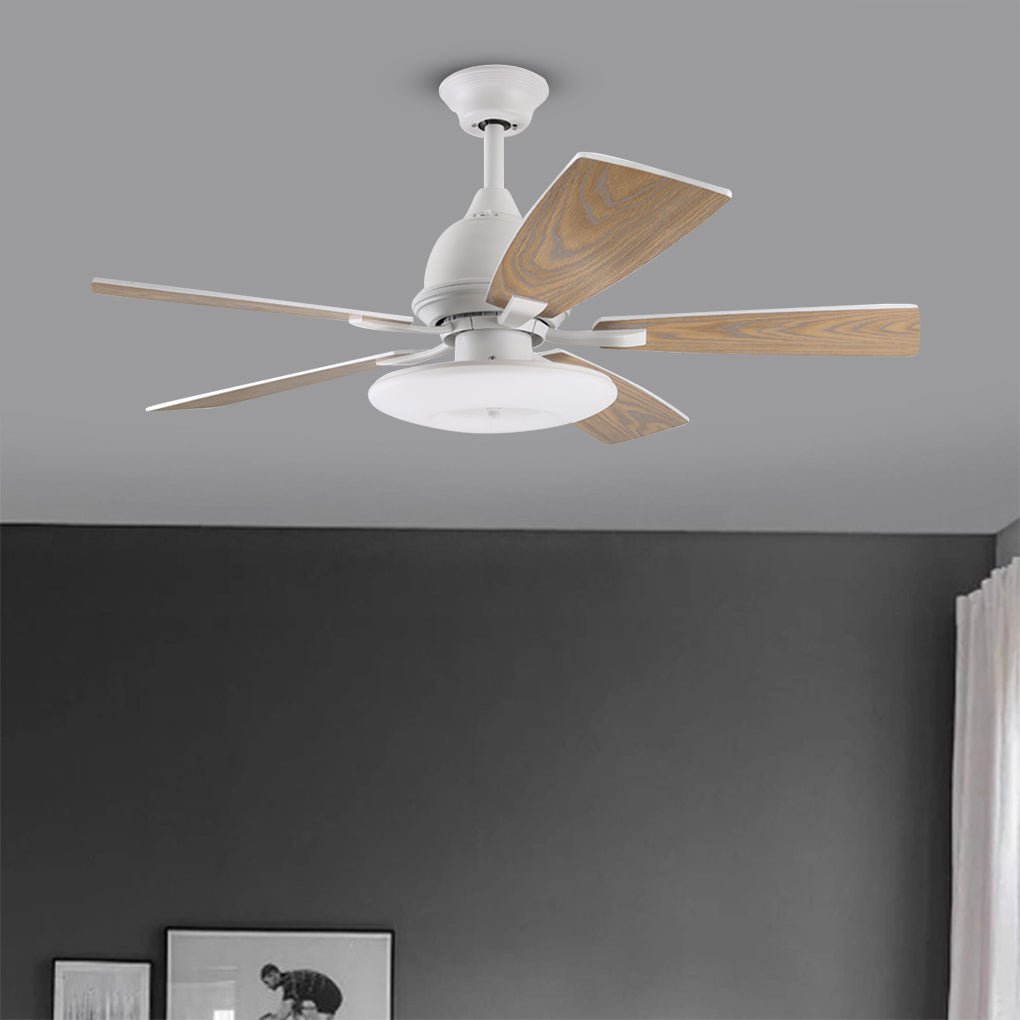 Nordic Retro 52 Inch Ceiling Fan Lamp with Remote Control Light Source