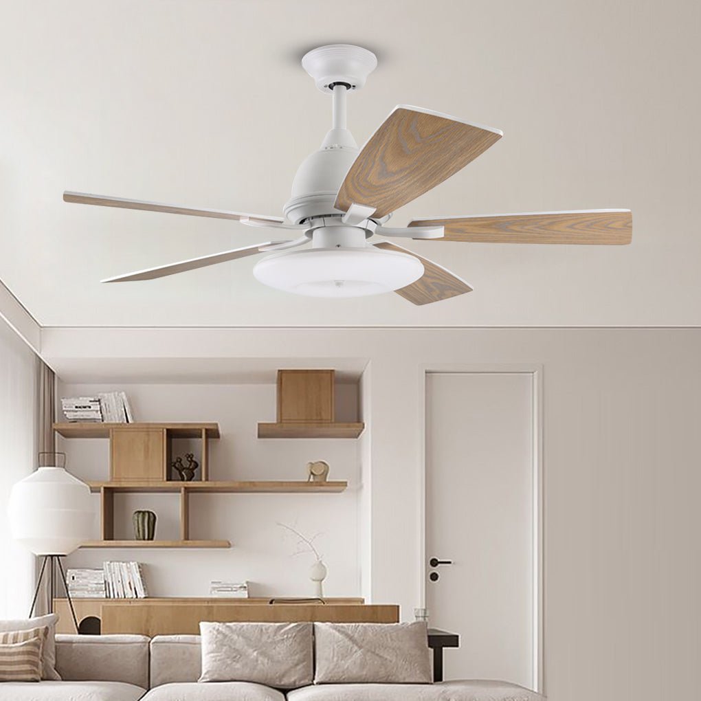 Nordic Retro 52 Inch Ceiling Fan Lamp with Remote Control Light Source