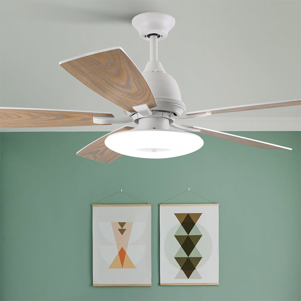 Nordic Retro 52 Inch Ceiling Fan Lamp with Remote Control Light Source