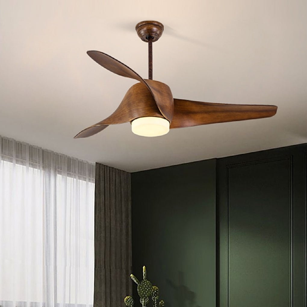52-Inch Smart Dimming LED Ceiling Fan Light - Three-Color Adjustable Lighting, Modern Design, Energy Efficient