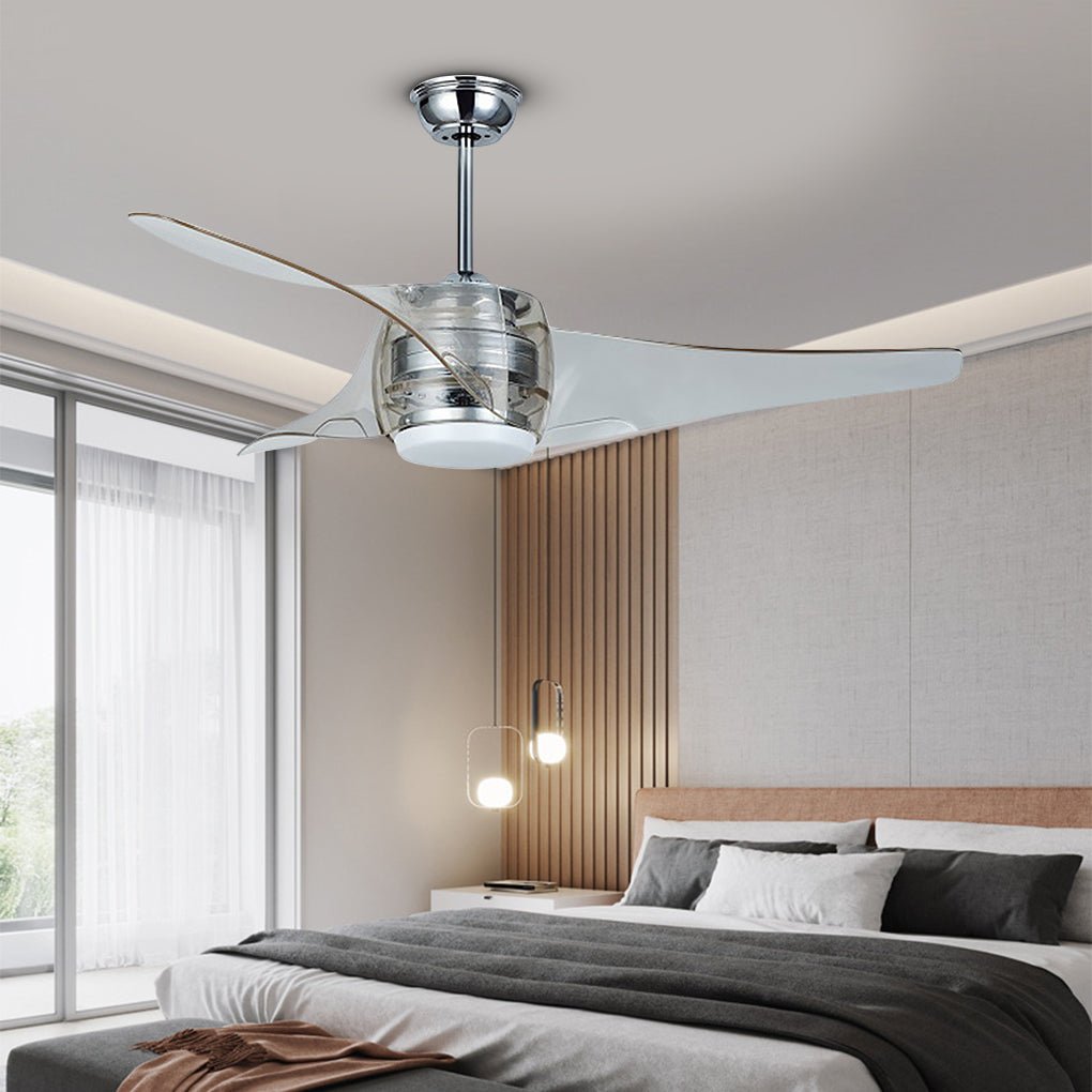 52" Minimalist LED Ceiling Fan Chandelier with Remote Control