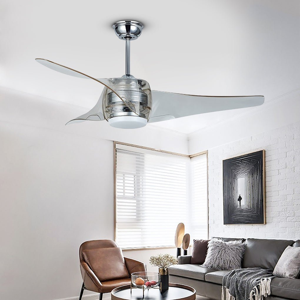 52" Minimalist LED Ceiling Fan Chandelier with Remote Control
