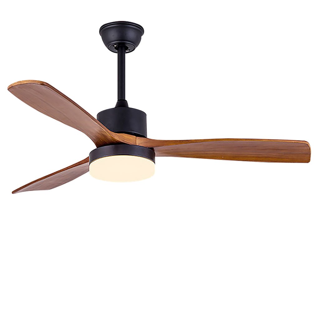 52" Nordic Minimalist Solid Wood LED Ceiling Fan Lamp for Living Room