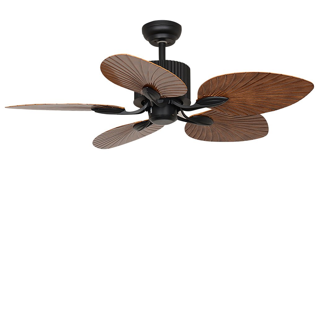 52" Leaf Shaped Blades Dimming 12W LED Rustic Inverter Ceiling Fan Light