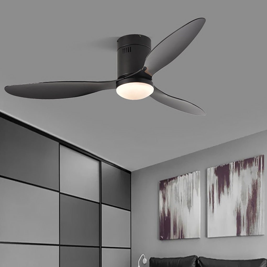 52-Inch LED Ceiling Fan Light with Remote - Three-Color Dimming, Variable Frequency, Modern Design