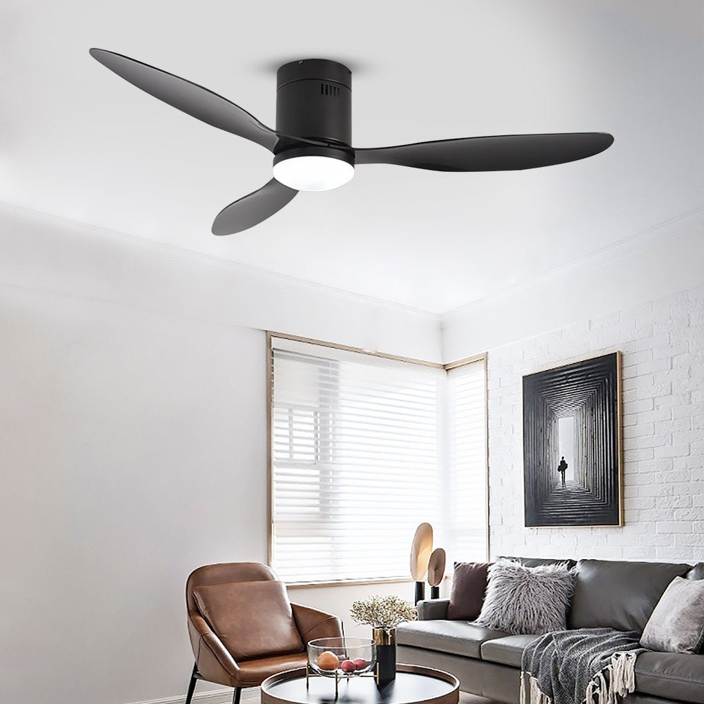 52-Inch LED Ceiling Fan Light with Remote - Three-Color Dimming, Variable Frequency, Modern Design