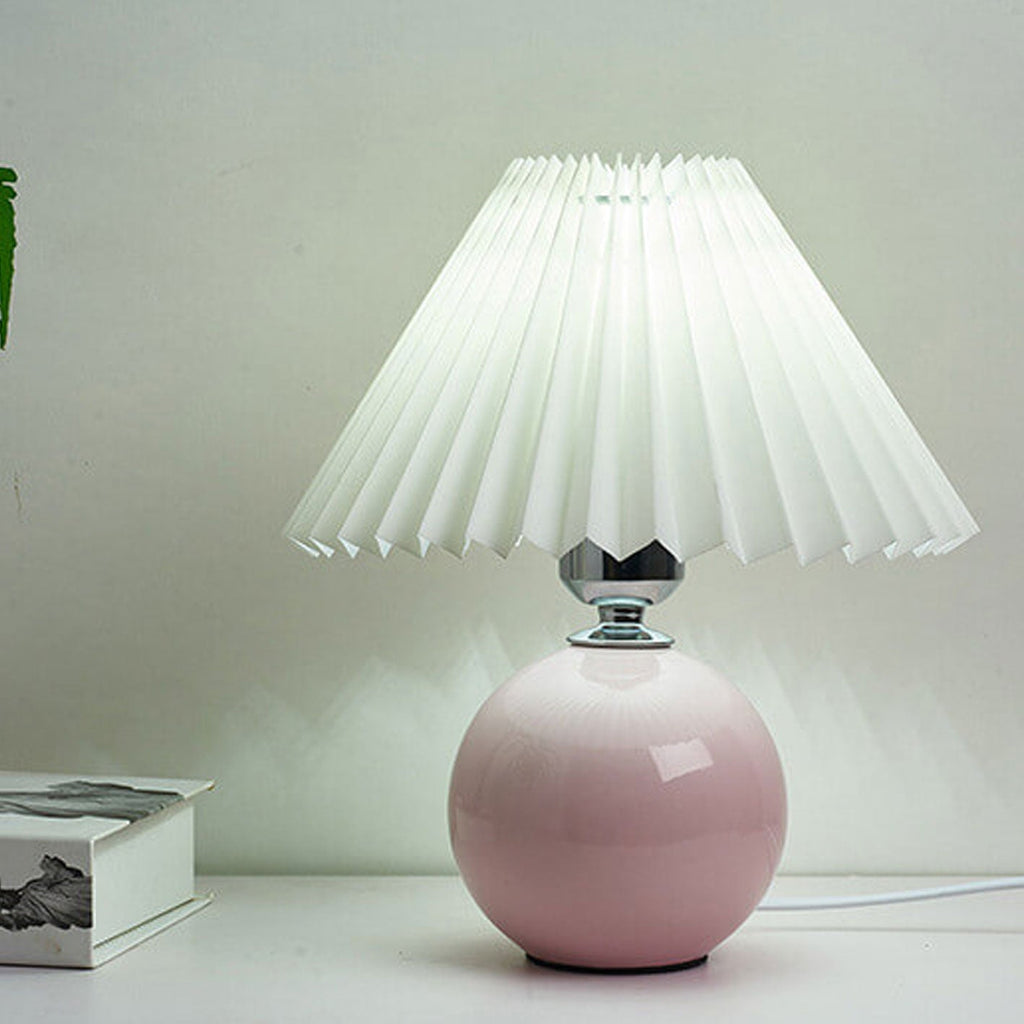 Nordic Minimalist Ceramic Pleated Table Lamp - 1-Light Design, Modern Home Decor, Scandinavian Style Lighting