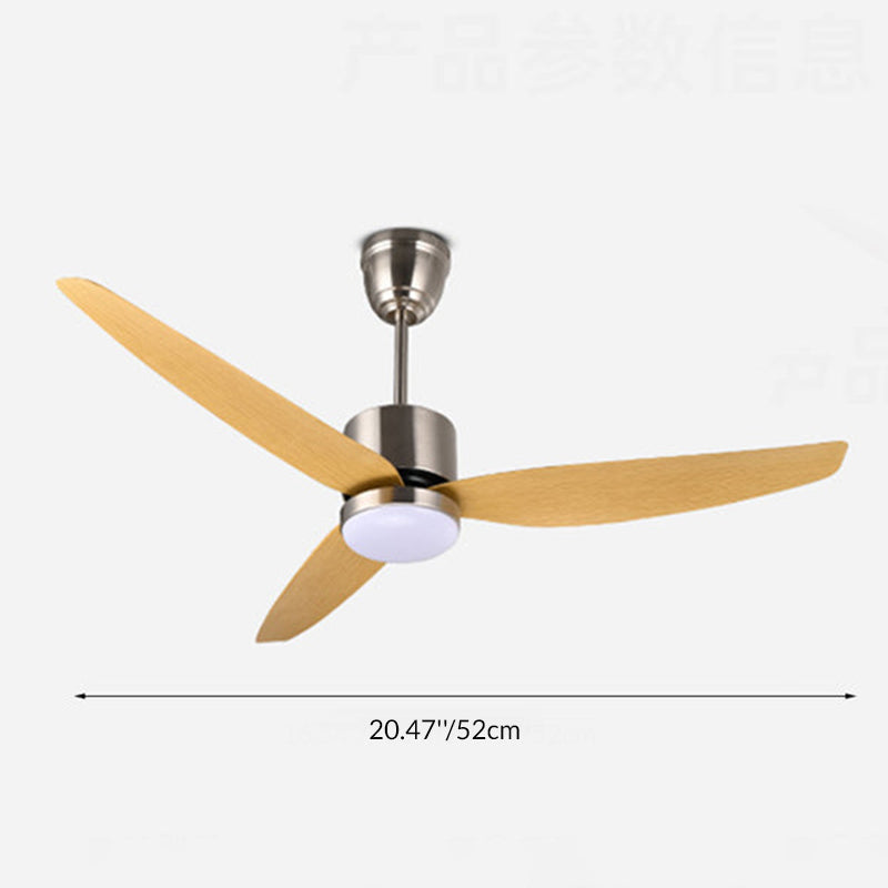 Contemporary Scandinavian LED Semi-Flush Mount Ceiling Fan Light for Bedroom