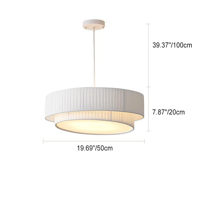 Contemporary Scandinavian Round Iron Acrylic 4/5 Light Pendant for Living Room