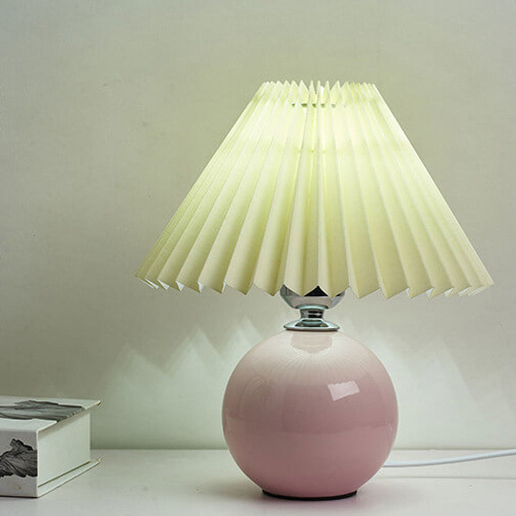 Nordic Minimalist Ceramic Pleated Table Lamp - 1-Light Modern Design, Elegant Home Lighting, Scandinavian Style