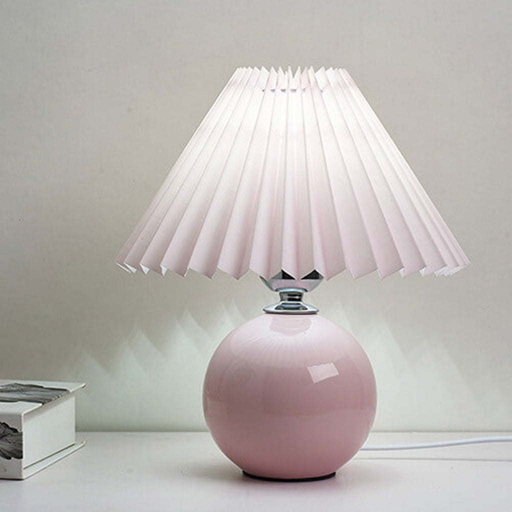 Nordic Minimalist Ceramic Pleated Table Lamp - 1-Light Design, Modern Home Decor, Scandinavian Style Lighting