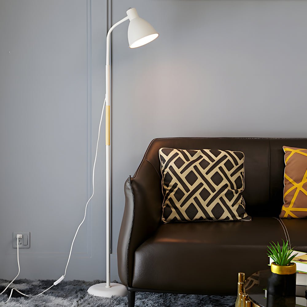 59-Inch Wood and Metal Arc LED Floor Lamp - Modern Task Lighting, Adjustable Height, Stylish Design, Energy Efficient Lamp