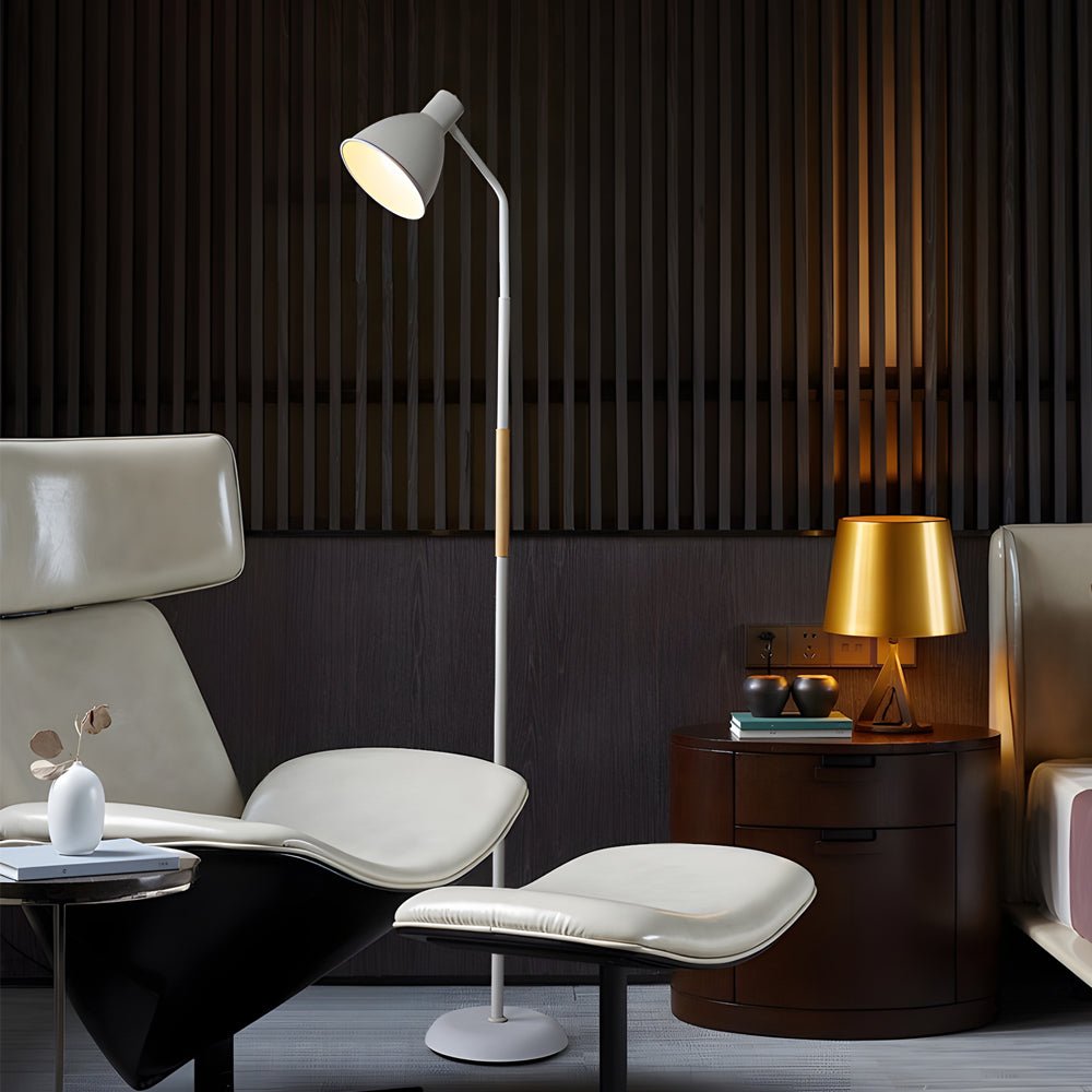 59-Inch Wood and Metal Arc LED Floor Lamp - Modern Task Lighting, Adjustable Height, Stylish Design, Energy Efficient Lamp