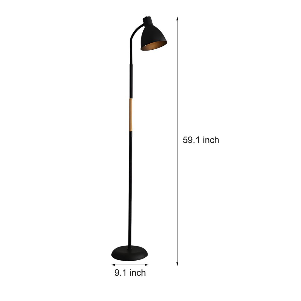 59-Inch Wood and Metal Arc LED Floor Lamp - Modern Task Lighting, Adjustable Height, Stylish Design, Energy Efficient Lamp