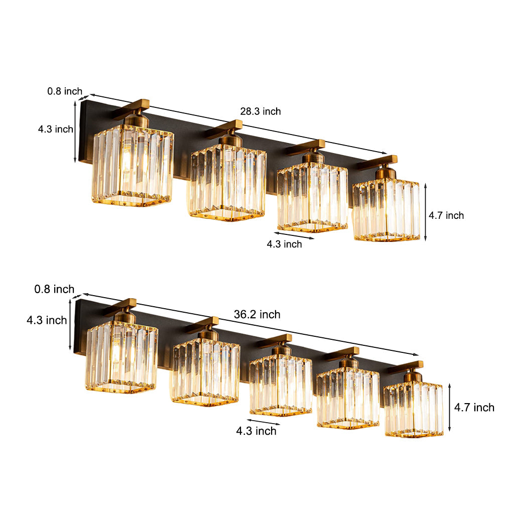 4/5 Square Crystal Luxury Electroplated Metal American Style Wall Lamp, Modern LED Sconce Lighting, Elegant Home Decor, Contemporary Wall Light Fixture, Stylish Indoor Lighting, High-End Crystal Wall Sconce, Art Deco Wall Lamp for Living Room, Bedroom, an
