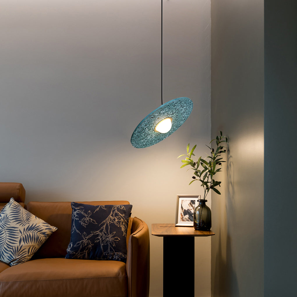 Round Terrazzo Planets LED Pendant Light | Nordic Creative Glass Fixture