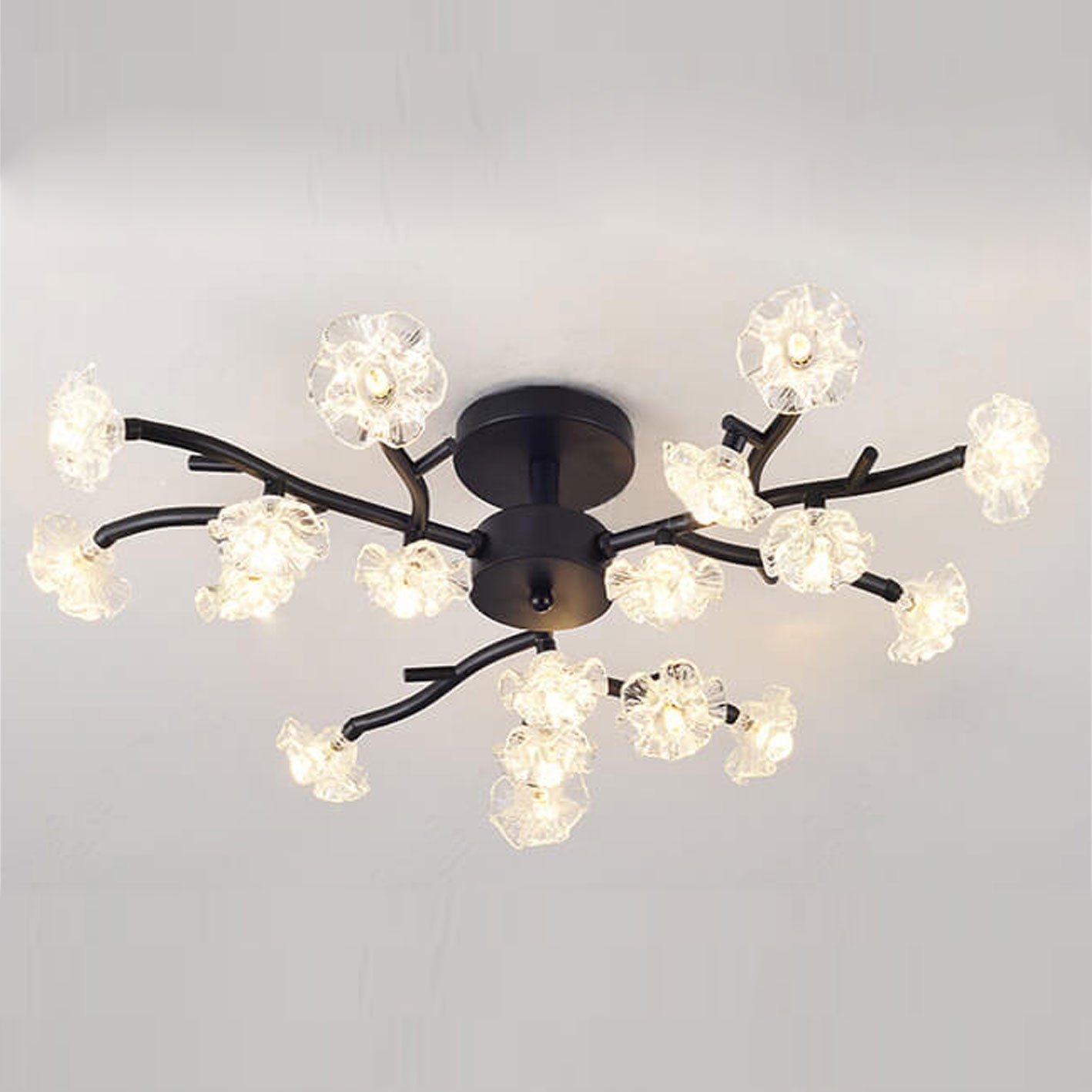 Nordic Creative Plum Blossom LED Semi-Flush Mount Ceiling Light