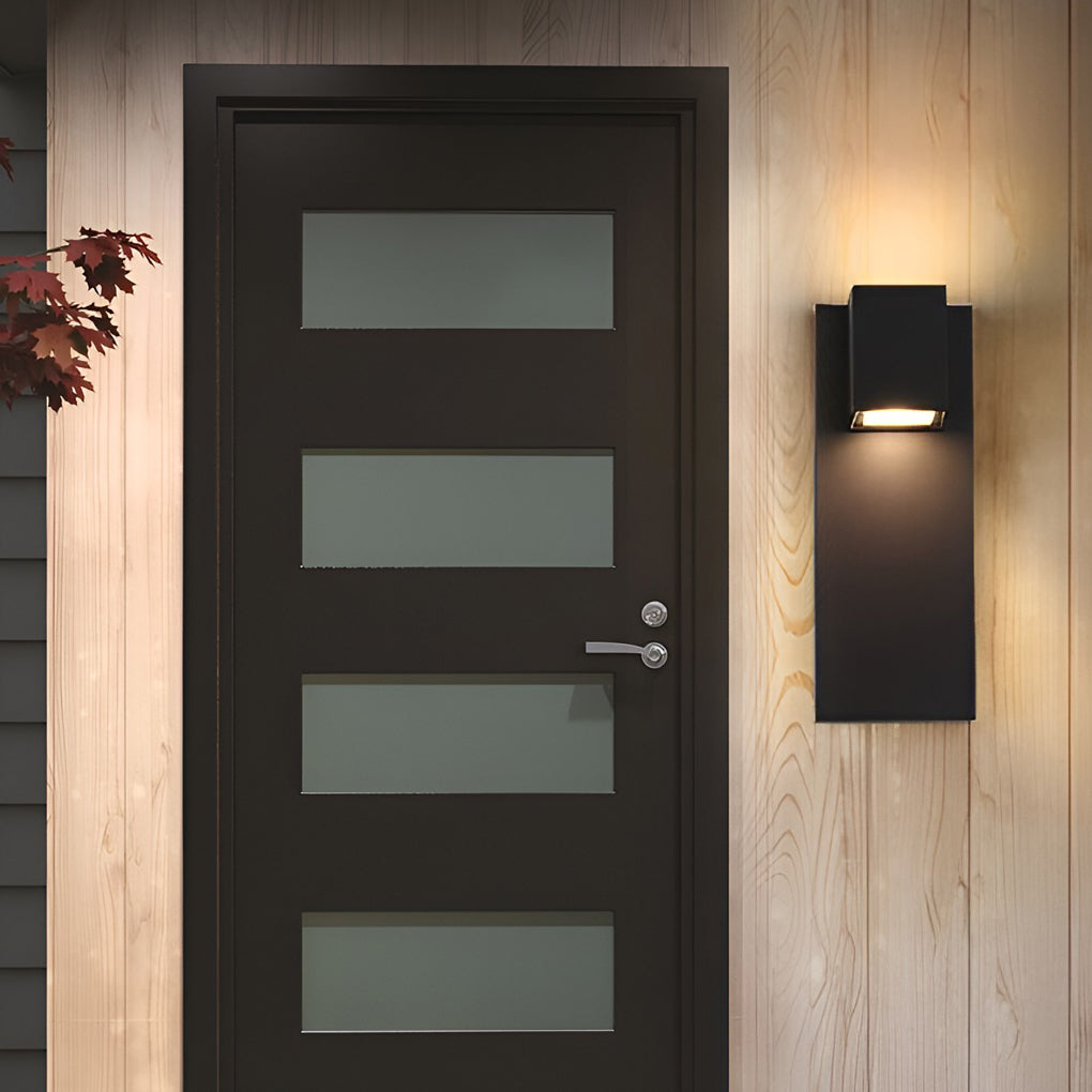 Square Waterproof LED Up and Down Wall Sconce - Modern Outdoor Lighting