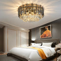 Round Metal Crystal Dimmable Ceiling Light - Modern Luxury 3-Step Lighting