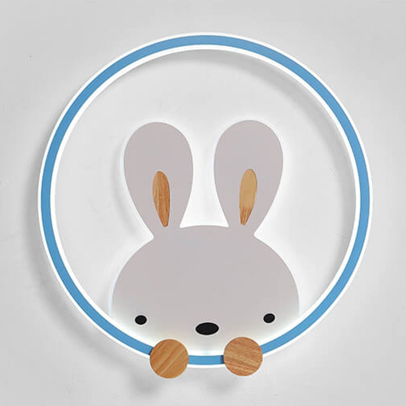 Childlike Modern Cartoon Rabbit LED Flush Mount Light Ceiling Fixture Cute Bunny Design for Kids Room Nursery Playroom Aesthetic Lighting Decor Kids Bedroom Illumination Creative Playful Home Lighting Children's Room Ceiling Light