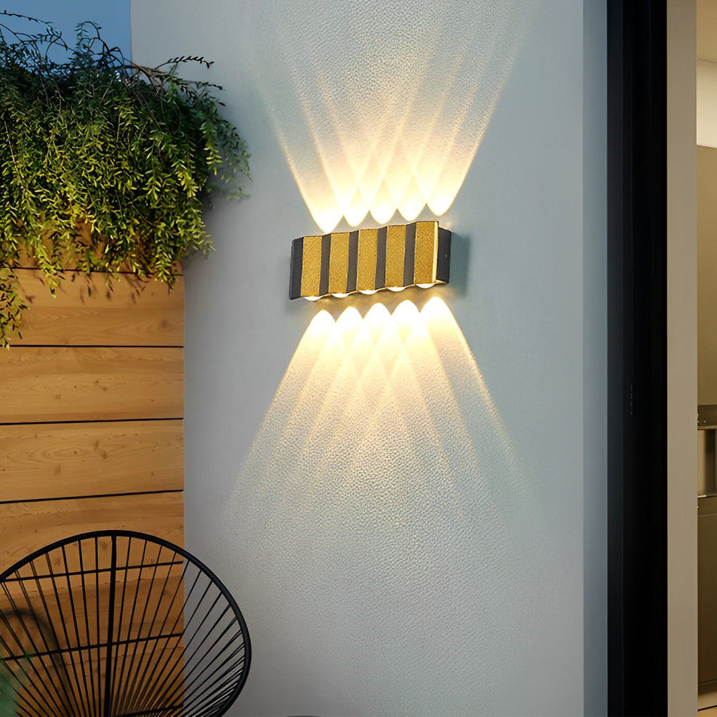 Modern Black Gold Dual-Tone Wall Lights - Up & Down Illumination