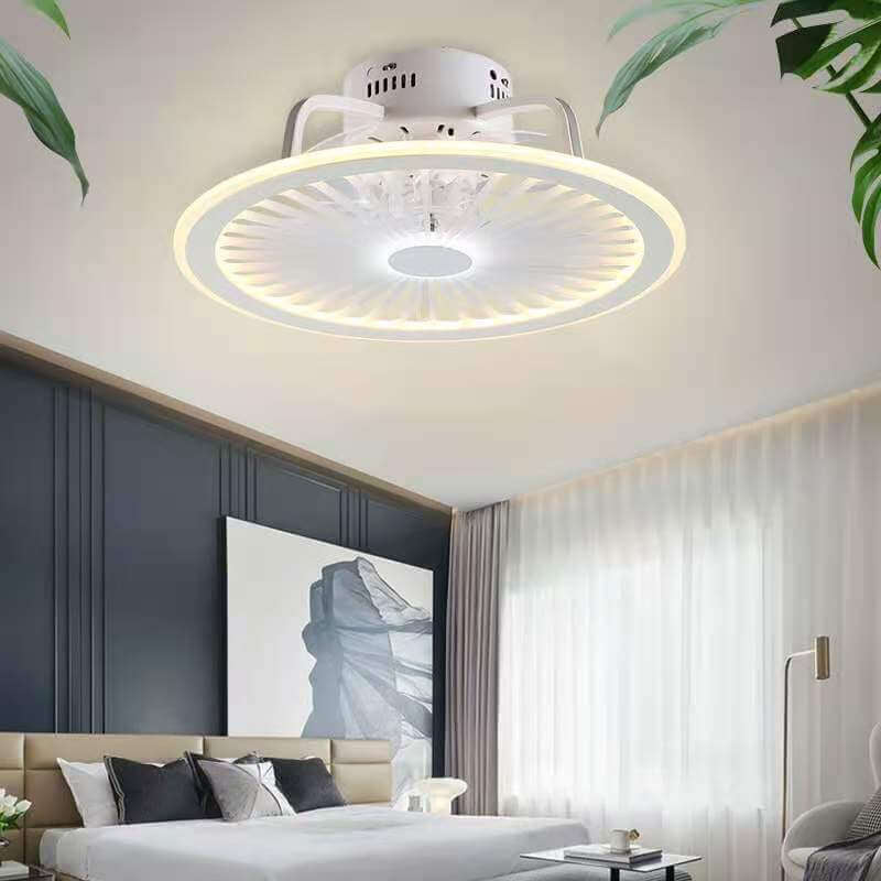 Modern Clear Acrylic LED Flush Mount Ceiling Fan Light - Stylish Ceiling Fixture, Energy Efficient Lighting, Contemporary Home Decor