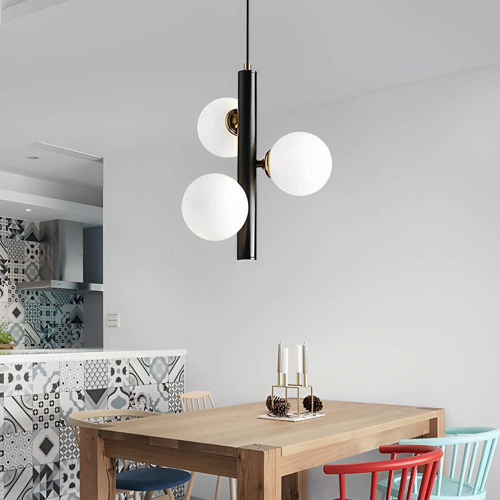 3 Glass Balls LED Nordic Chandelier Light for Dining Room