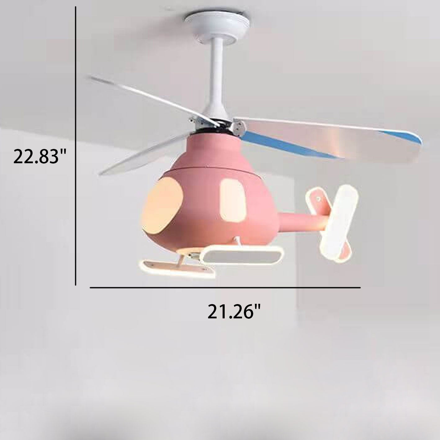Cartoon Aircraft Ceiling Fan Light with LED Downrods - Unique Home Decor, Kids Room Lighting, Aviation Style Fans, Energy-Efficient Illumination