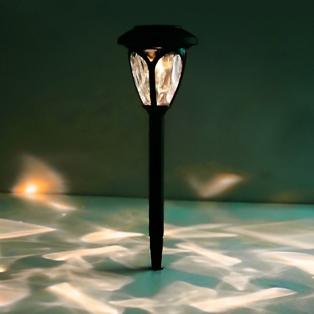 Modern Black Solar Lawn Lights - 2-Pack Smart LED Outdoor Lighting