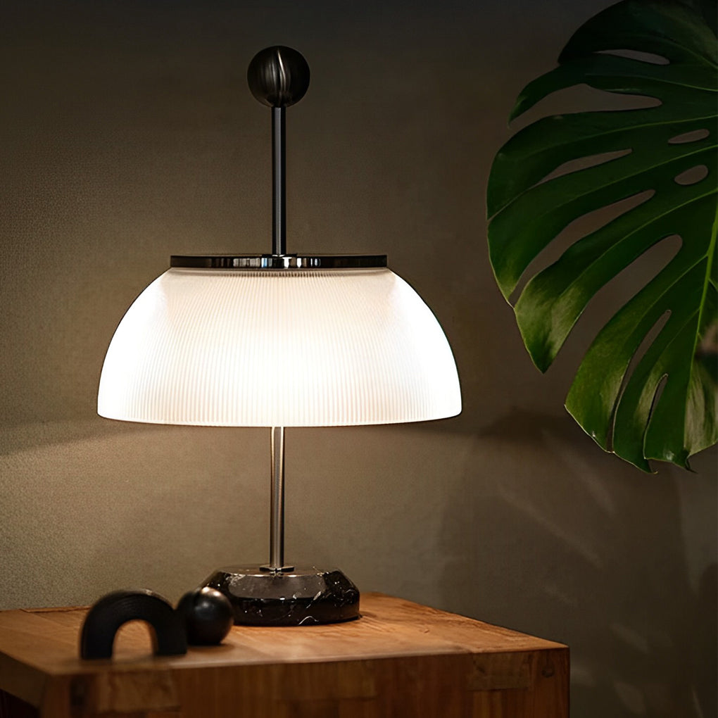 **Ribbed Glass Bowl & Metal Italian Accent Table Lamps**

Elevate your decor with our stylish Ribbed Glass Bowl and Metal Italian Accent Table Lamps. Perfect for modern living rooms or elegant bedroom settings, these lamps combine functionality with chic