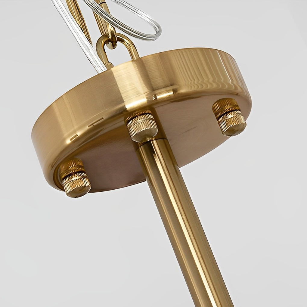 Round French Court Style Glass Three-Step Dimming Modern Chandelier