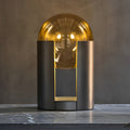 Amber Glass Ball Shade Black Softwing Lamp 9.8 inch - Modern Lighting Decor, Unique Design, Stylish Home Lamp, Interior Illumination, Elegant Ambiance, Decorative Table Lamp