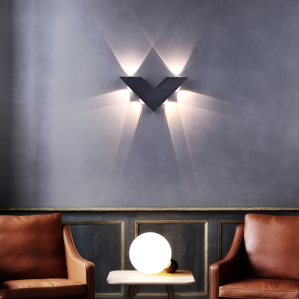V-Shaped Waterproof LED Outdoor Wall Washer Light - Modern Black Design