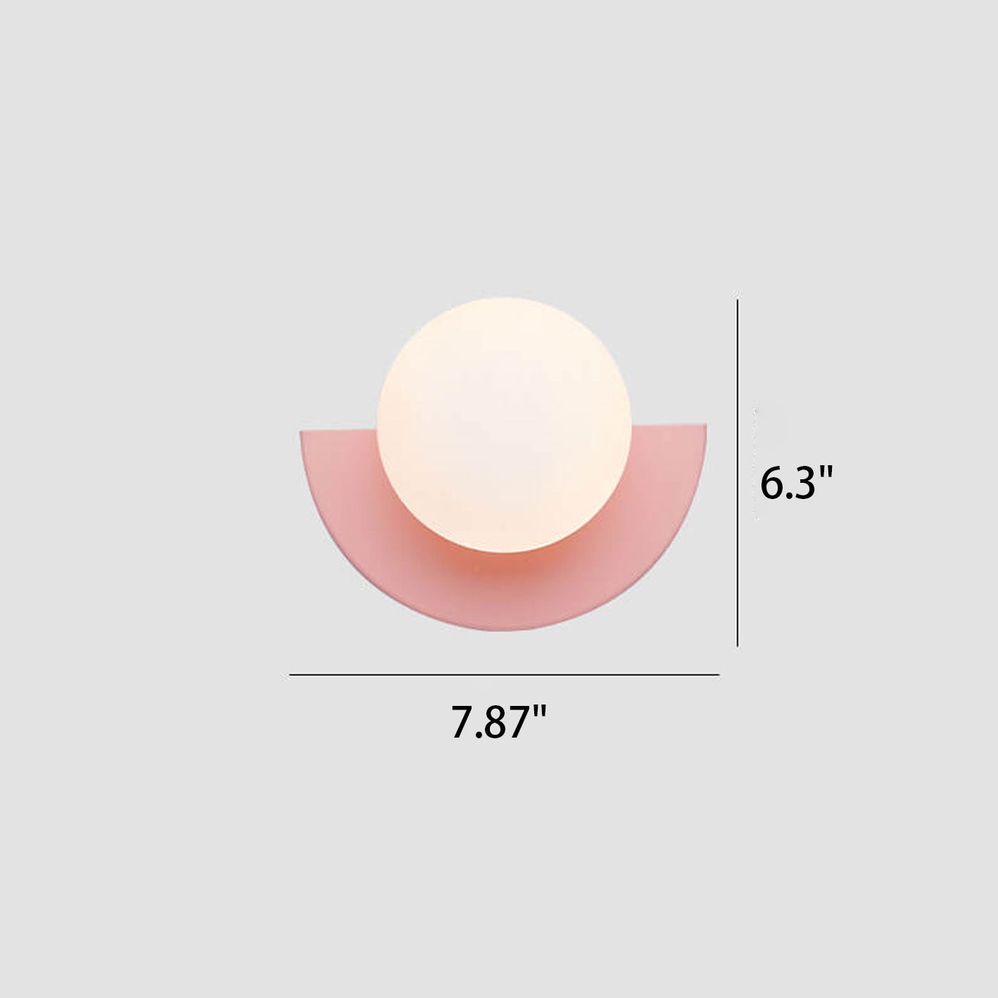 Modern Minimalist Glass Sphere Half-Circle Wall Sconce Lamp - Colorful 1-Light Design