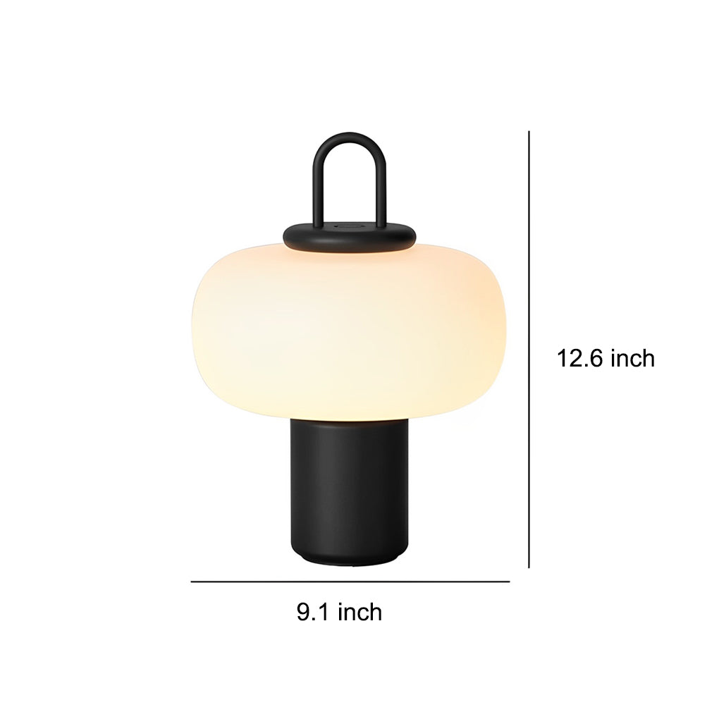 Modern Milk Glass Orb Table Lamp - Portable LED Ambient Lighting for Home Decor