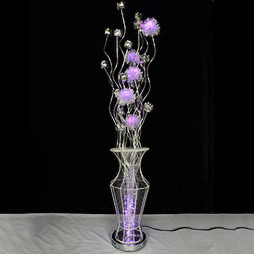 Contemporary Aluminum LED Floor Lamp with Vase Design for Living Room