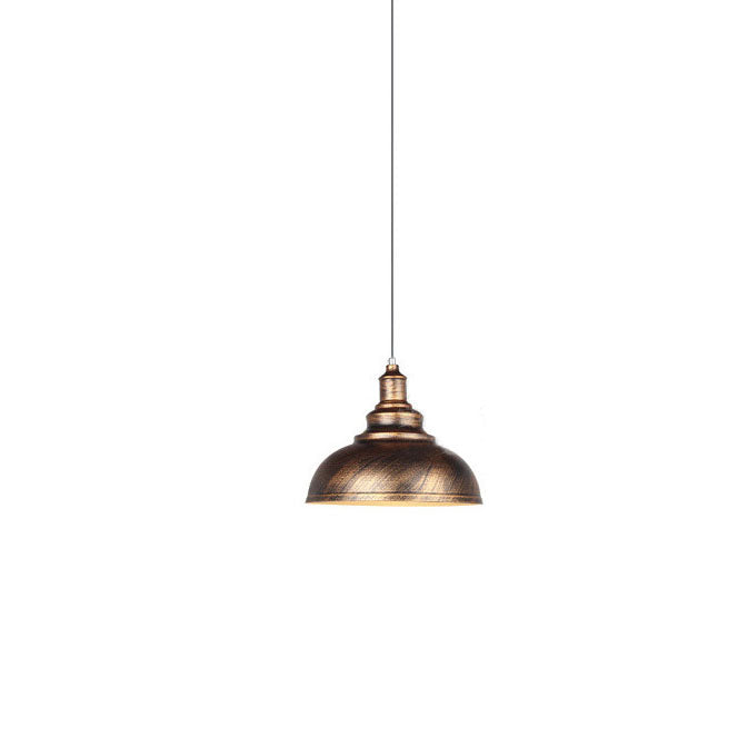 Contemporary Industrial Dome Pendant Light - Round Iron 1-Light Fixture for Living Room