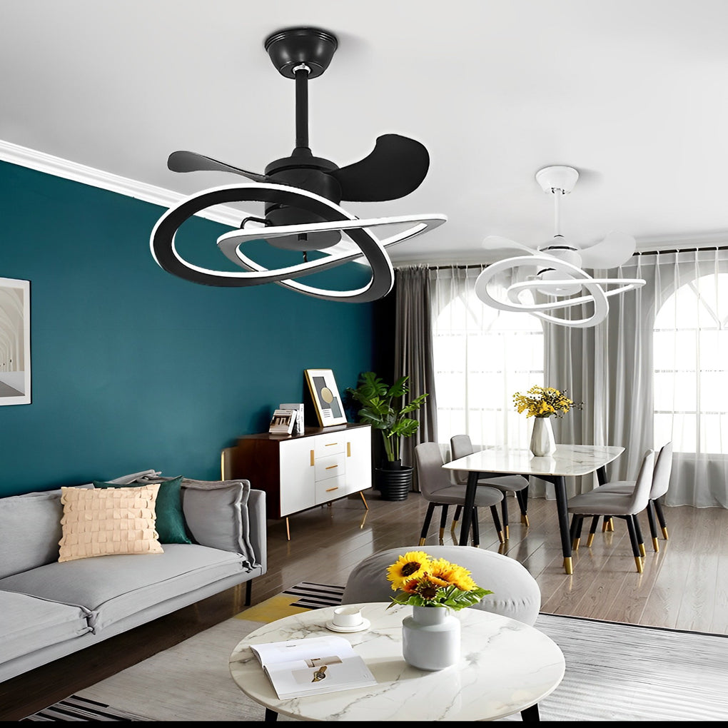 Waves Flower LED Mute Ceiling Fan | Nordic Bladeless Design