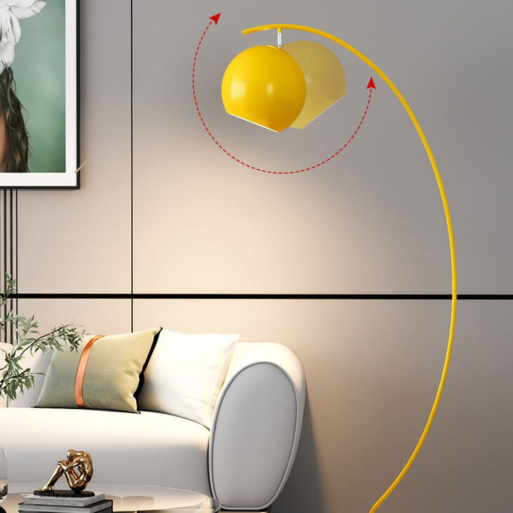 Nordic Minimalist Curved Line Floor Lamp - 1-Light Dome Design