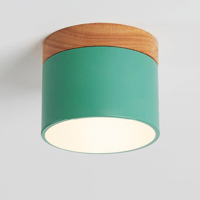 Scandinavian Macaroon LED Flush Mount Ceiling Light - Solid Color Design